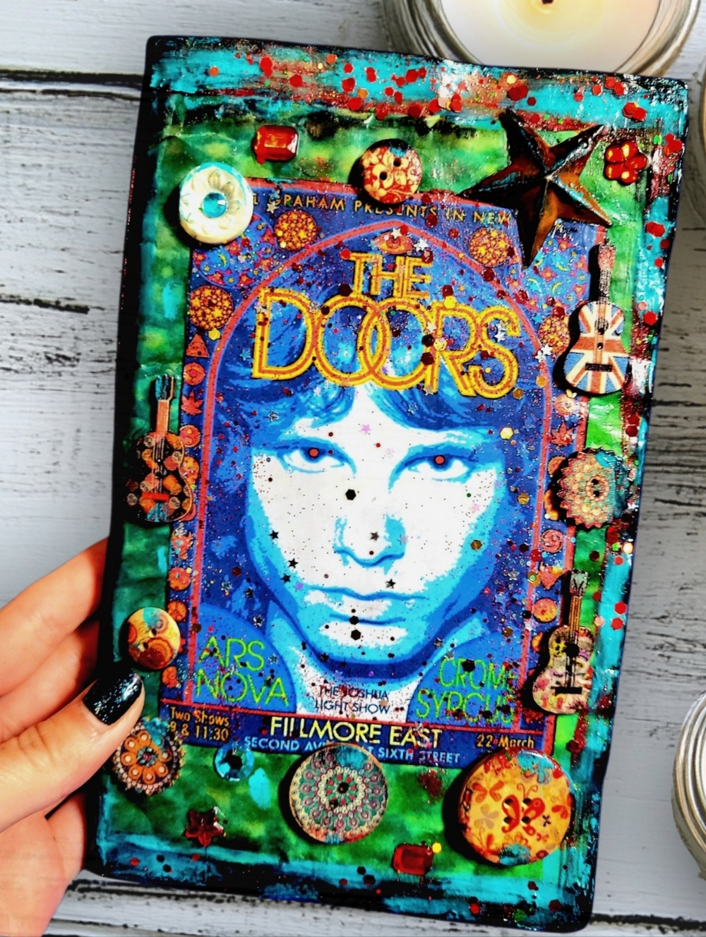 The Doors  Music Inspired Junk Journal Handmade Vintage Retro Creative Notebook